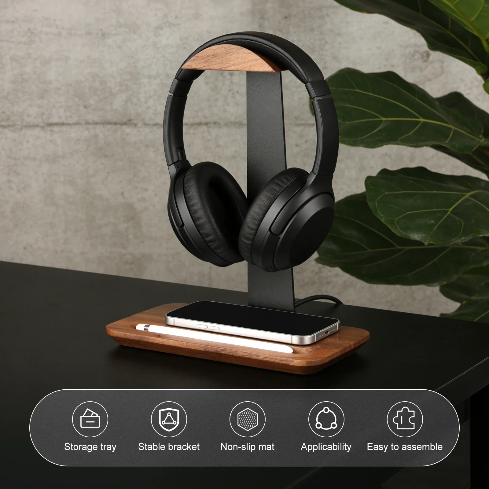 Universal Wood Headphone Stand - Headphone Stand Desk review and price