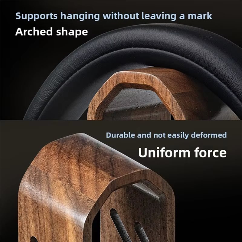 FFYY-Rotating Walnut Wooden He - Headphone Stand Desk review and price