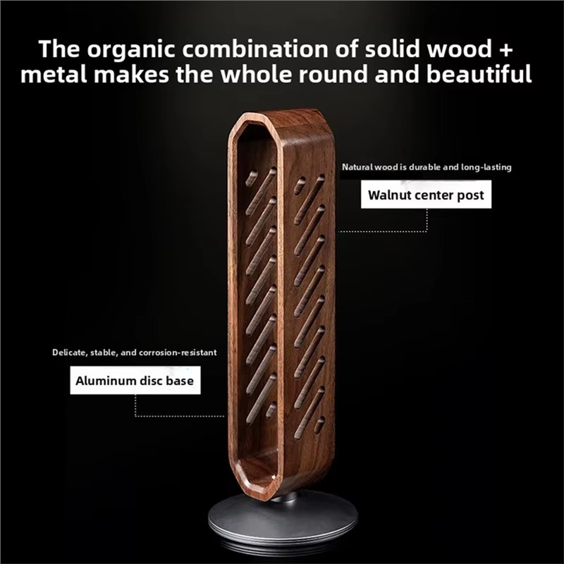 FFYY-Rotating Walnut Wooden He - Headphone Stand Desk review and price
